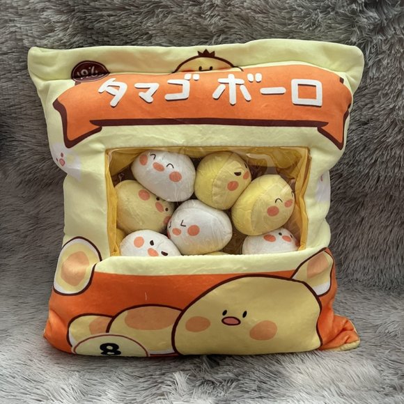 Little Chicken Snack Pillow plush with 8 mini Stuffed Toy - Picture 3 of 4